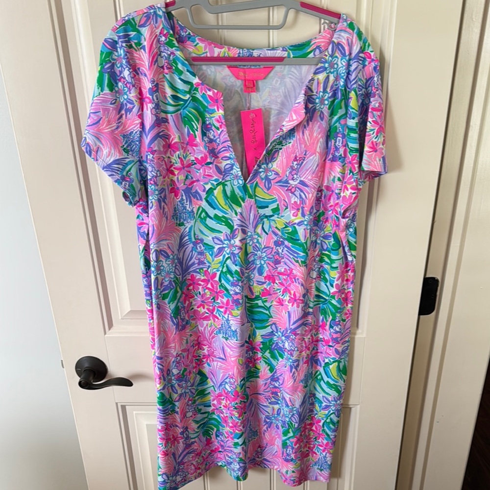 Disney Lilly Pulitzer Pink and Green Plunge Sundress